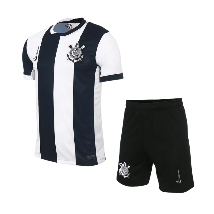 Conjunto Infantil Corinthians listrado 2024/25