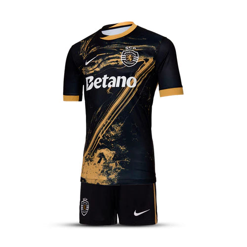 Conjunto infantil  terceiro equipamento 2024/25 - preto e dourado