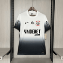 Camisola Corinthians I Todos os Patrocínios 24/25 Branco e Preto