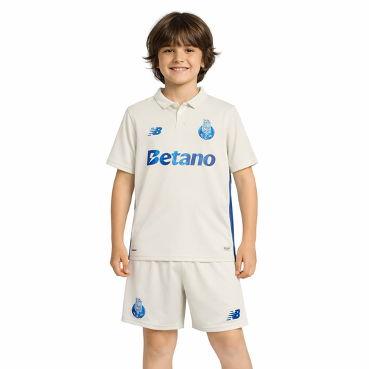 Conjunto Infantil terceiro equipamento branco 2025/26 - LANÇAMENTO ( Dragões )