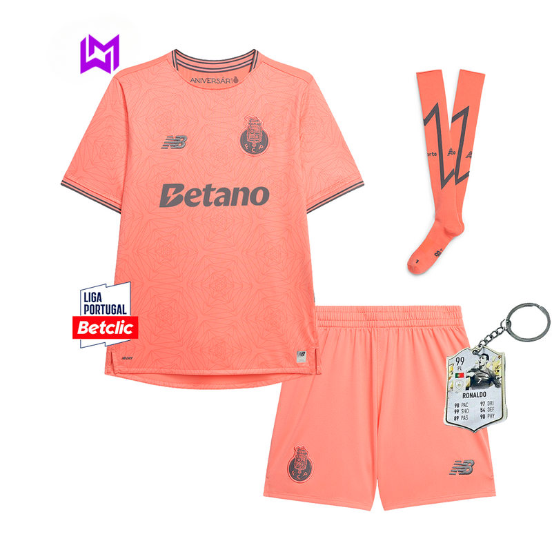 Conjunto Infantil Porto Alternativo Rosa 2025/26 - ÚLTIMAS UNIDADES! 🔥🐉