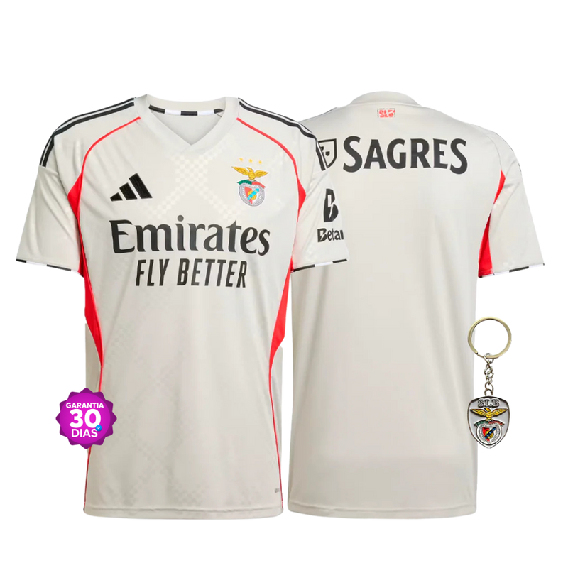 Camisola Benfica Alternativa Bege 2025/26 - ÚLTIMAS UNIDADES! 🔥🦅