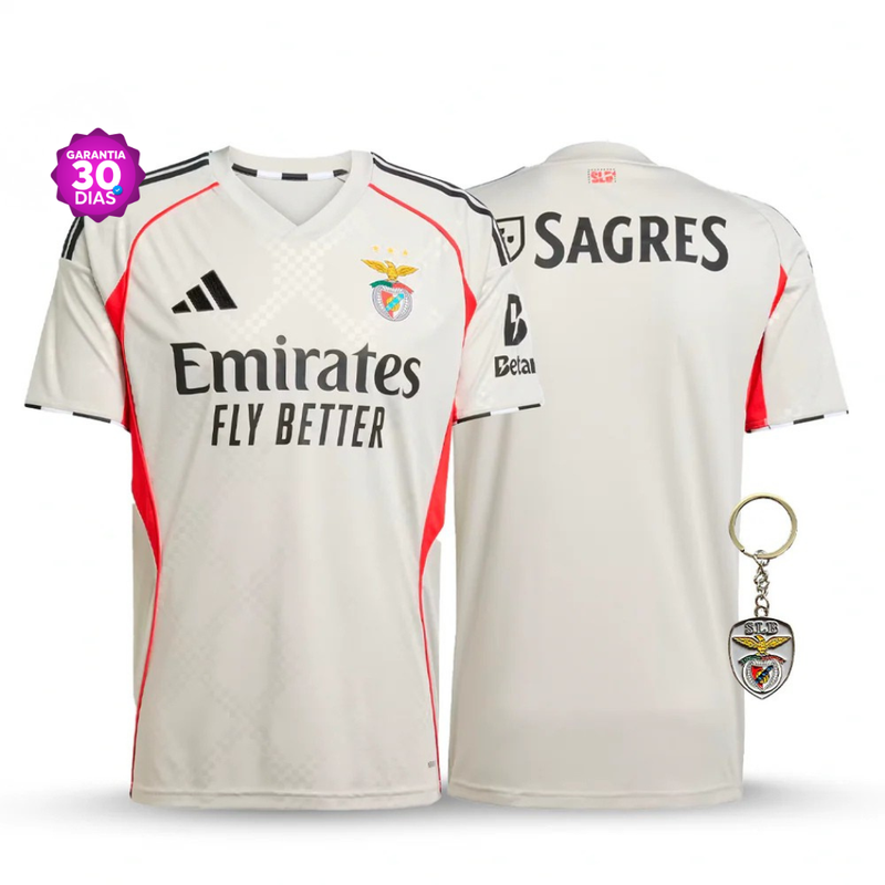 Camisola Benfica Alternativa Bege 2025/26 - ÚLTIMAS UNIDADES! 🔥🦅