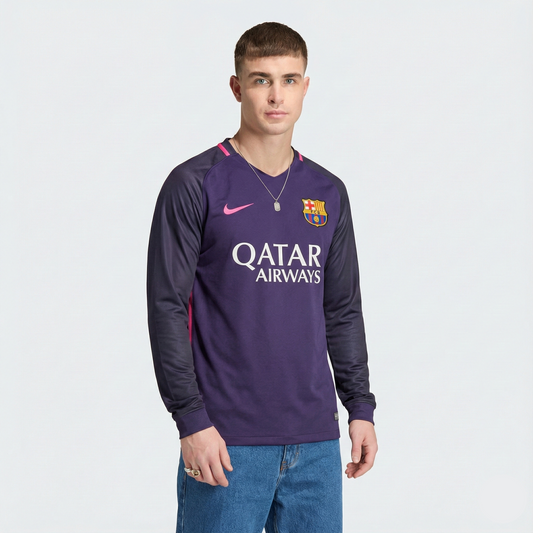Camisola Retrô Barcelona 2016/17 I Manga Longa