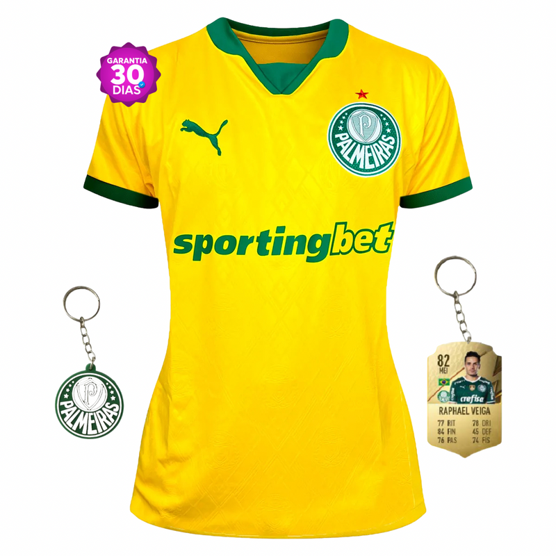 Camisola Palmeiras Feminina Amarela third 2025/26
