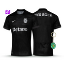 Camisola Sporting Away Preta 2025/26 - LANÇAMENTO! 🔥💚