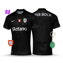 Camisola Sporting Away Preta 2025/26 - LANÇAMENTO! 🔥💚