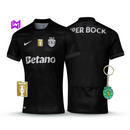 Camisola Sporting Away Preta 2025/26 - LANÇAMENTO! 🔥💚