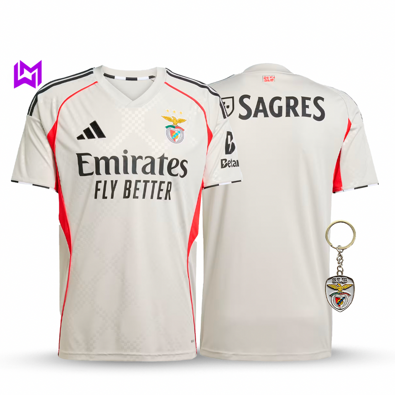 Camisola Benfica Alternativa Bege 2025/26 - ÚLTIMAS UNIDADES! 🔥🦅