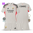 Conjunto Infantil Benfica Alternativa Bege 2025/26 - ÚLTIMAS UNIDADES! 🔥🦅
