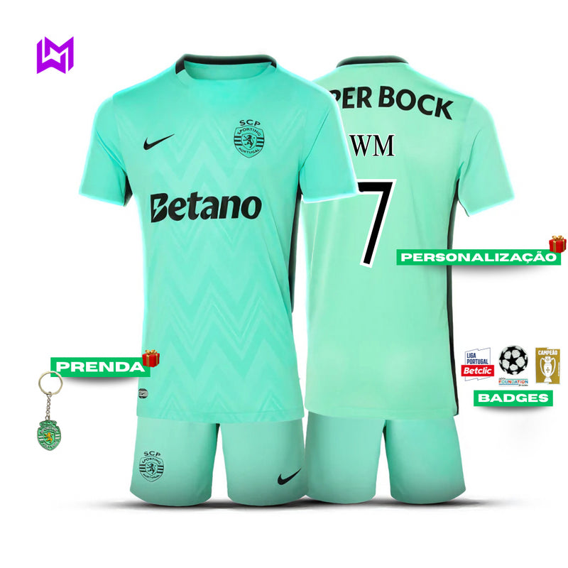 Conjunto infantil Sporting terceiro equipamento verde 2025/26 - LANÇAMENTO