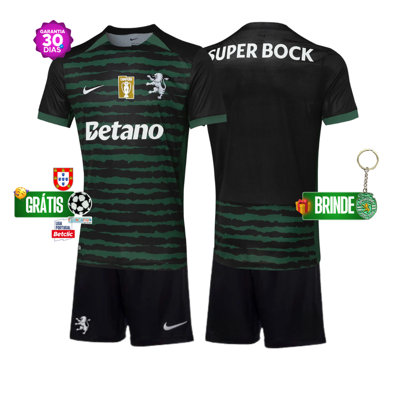 🎄 Conjunto infantil Sporting CHRISTIMAS KIT - especial natal 2025/26 verde e preto - PRÉ VENDA [11 a 22 dias úteis pós compra]🎄