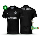Camisola Sporting Away Preta 2025/26 - LANÇAMENTO! 🔥💚