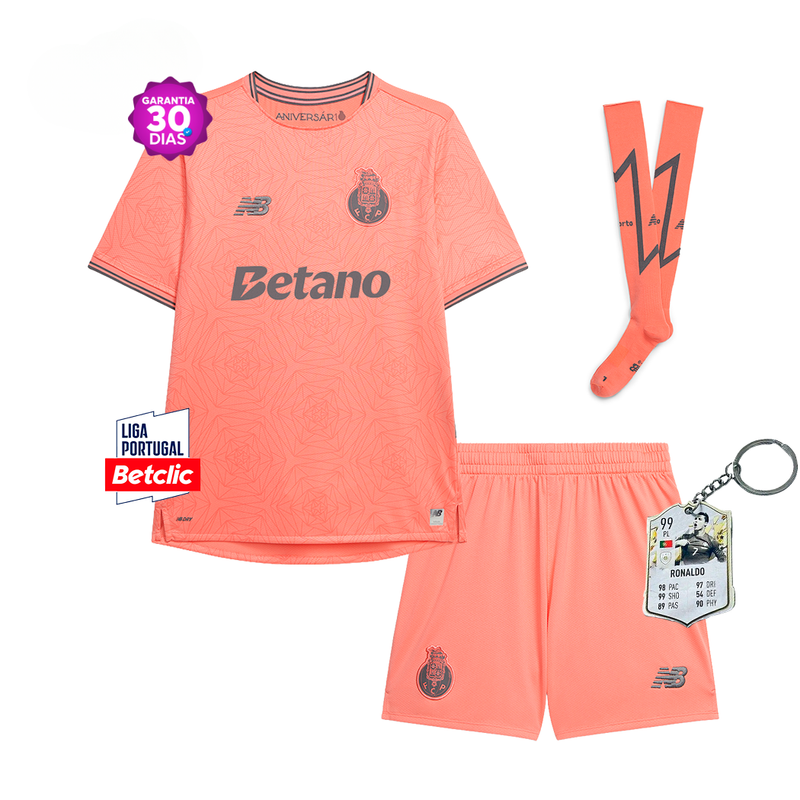 Conjunto Infantil Porto Alternativo Rosa 2025/26 - ÚLTIMAS UNIDADES! 🔥🐉