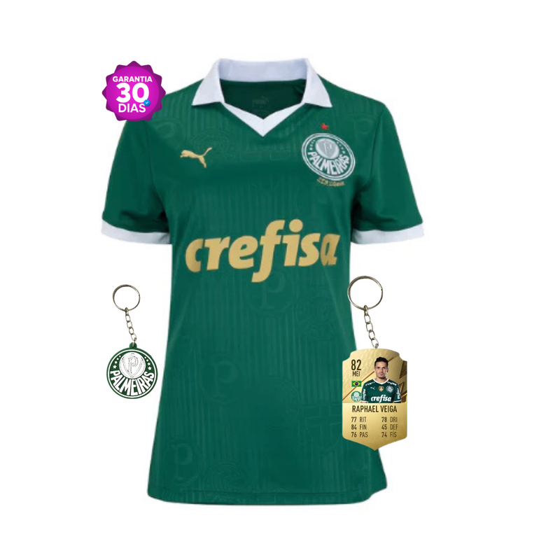 Camisola Palmeiras Feminina Verde Home 2024/25