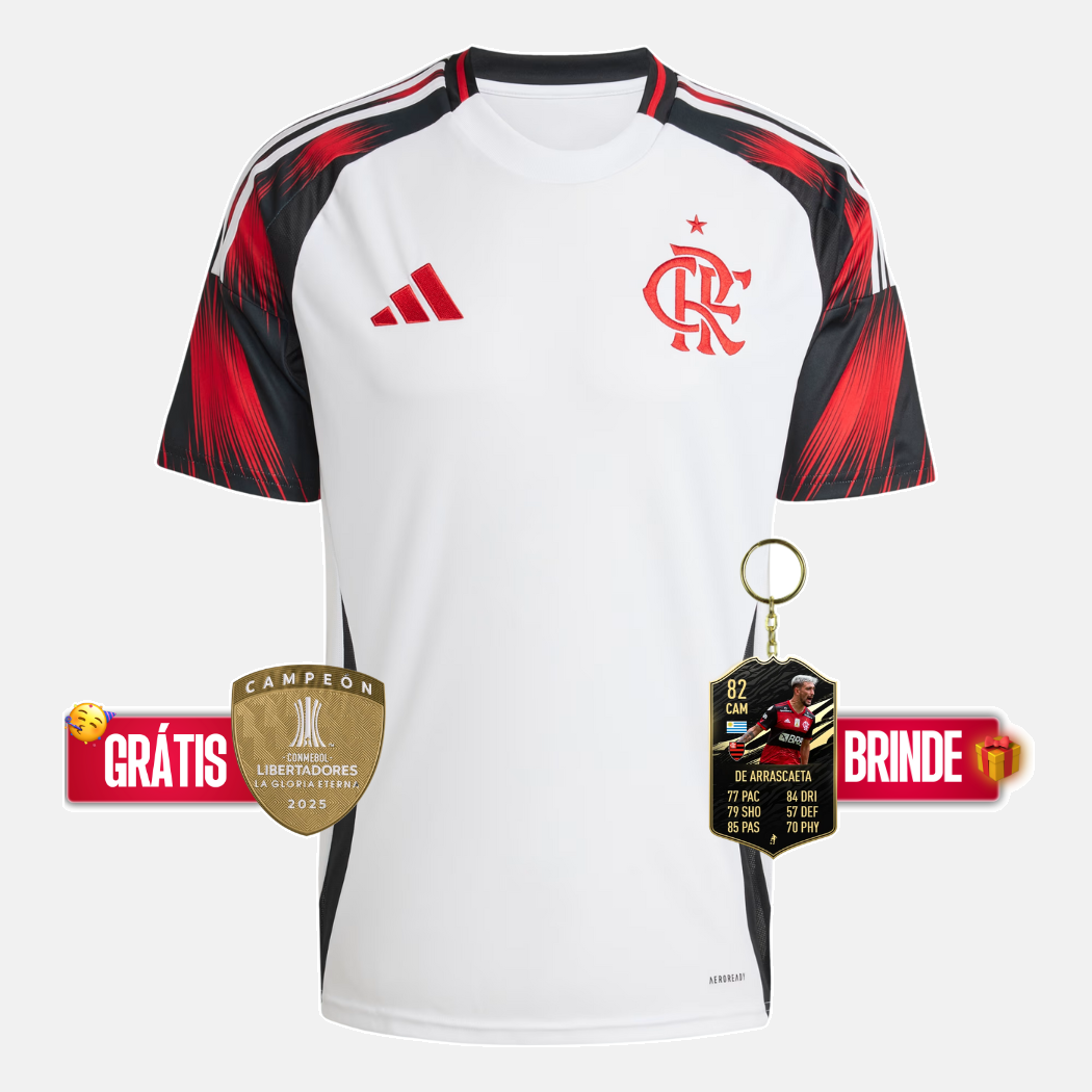 Camisola Flamengo branca away 2025/26