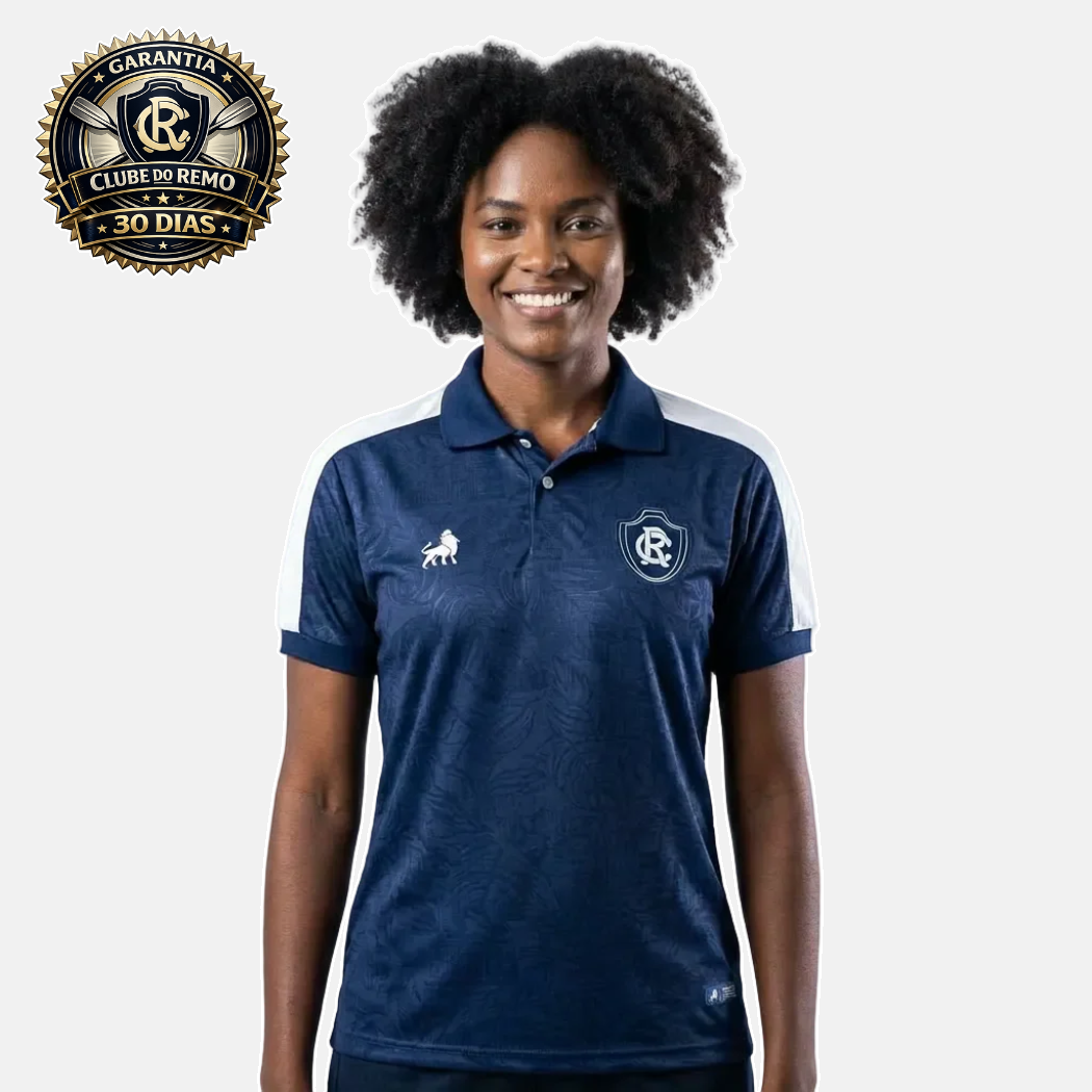 Camisa Polo Remo Azul e Branco Feminina 02