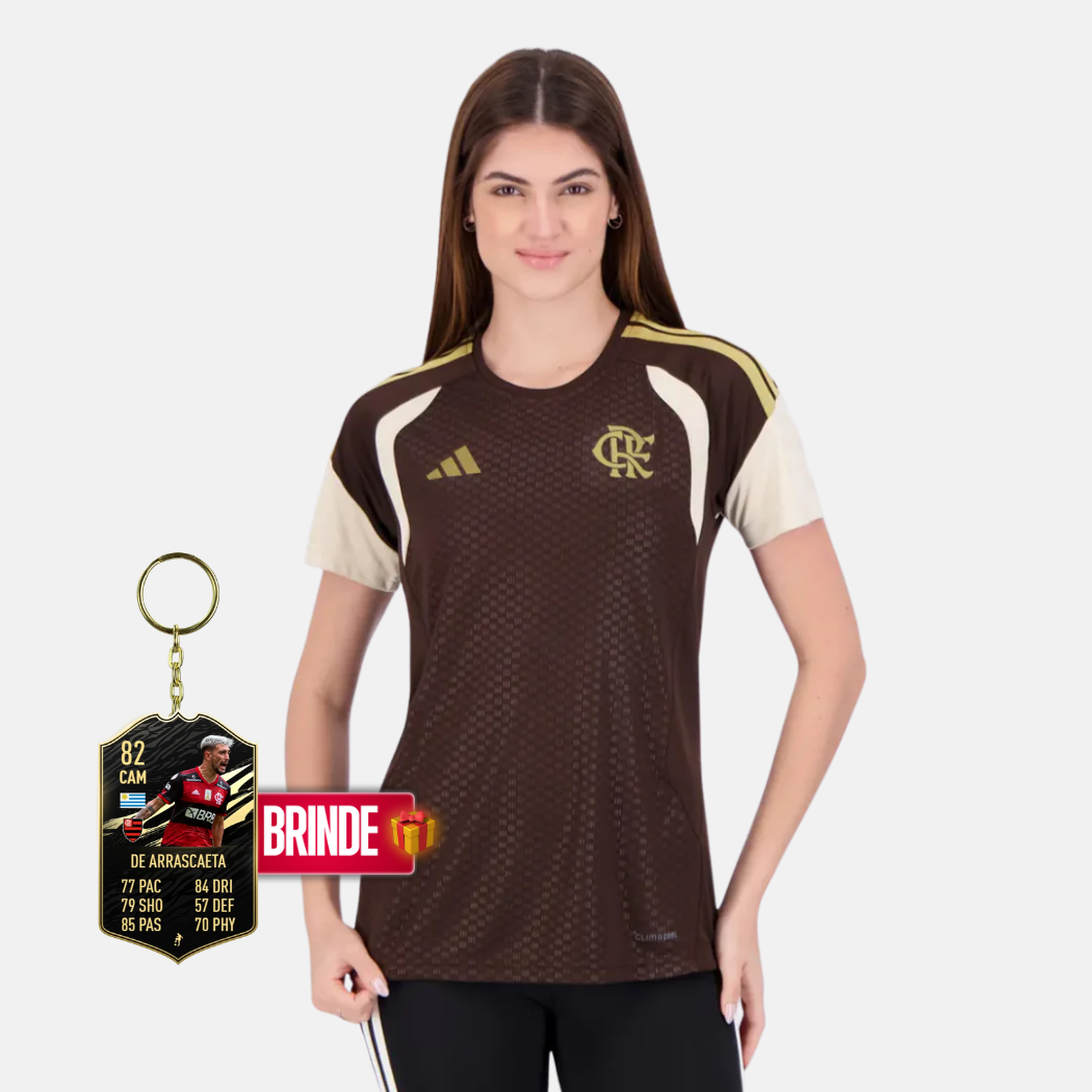 Camisola Feminina Treino Marrom CR Flamengo 26 🦅❤️