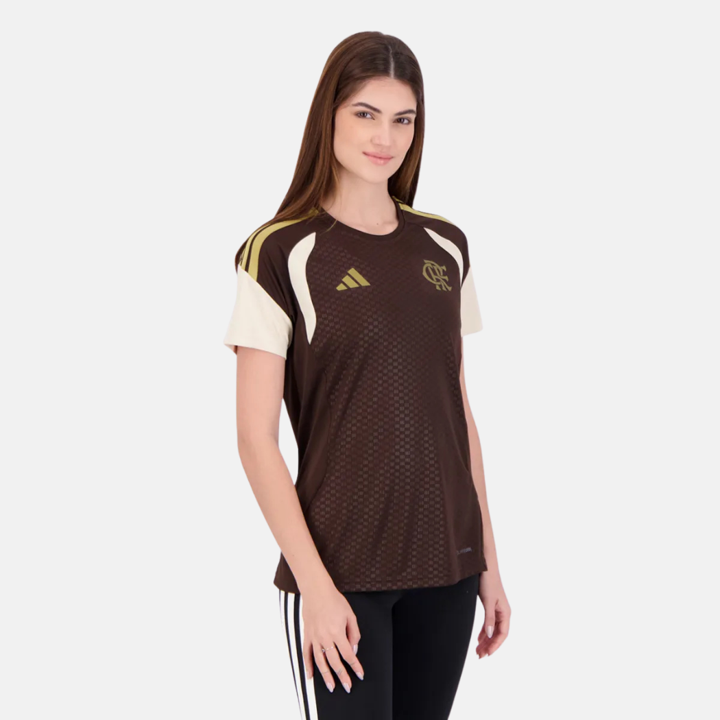 Camisola Feminina Treino Marrom CR Flamengo 26 🦅❤️