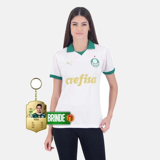 Camisola Palmeiras Feminina branca away 2024/25