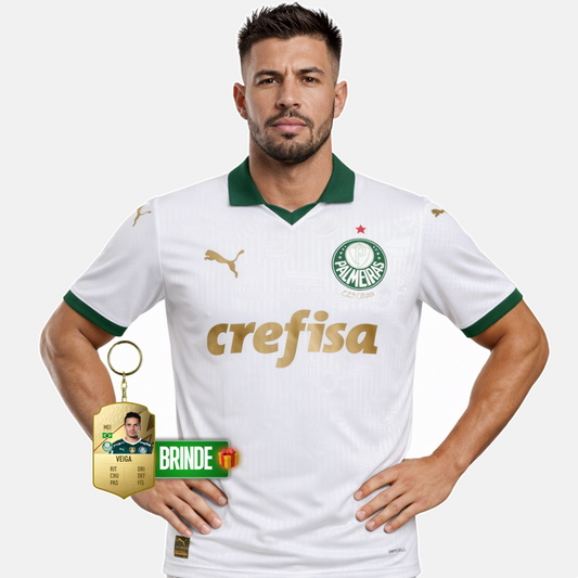 Camisola Palmeiras Jogador branca away 2024/25