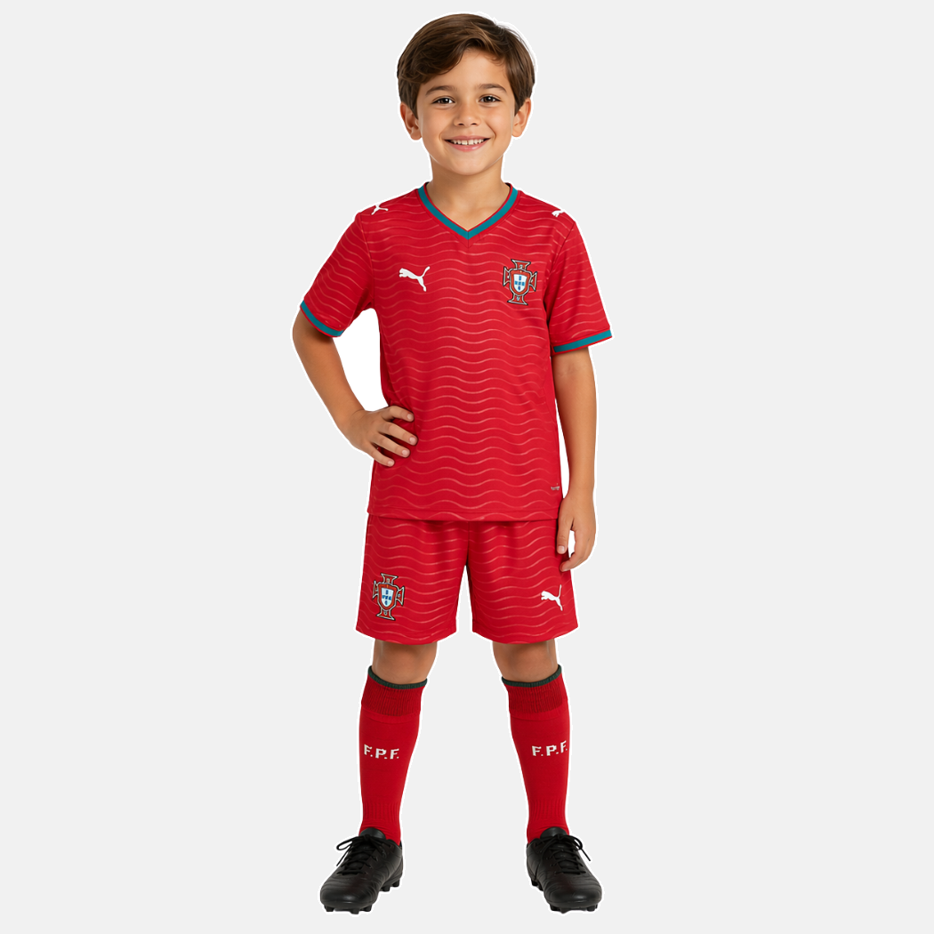Conjunto Infantil Principal Portugal 2026 - Copa do Mundo