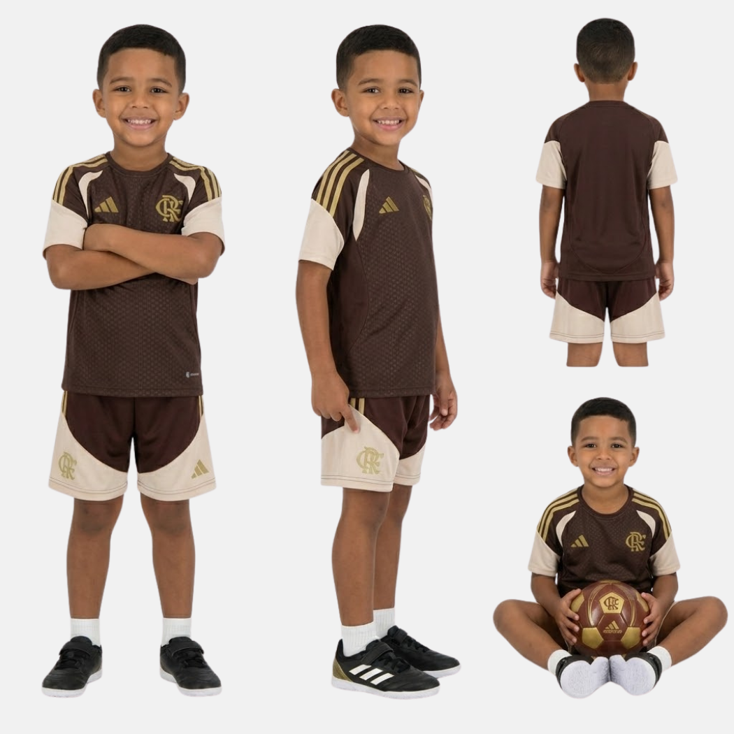 Conjunto Infantil Treino Marrom CR Flamengo 26 🦅❤️