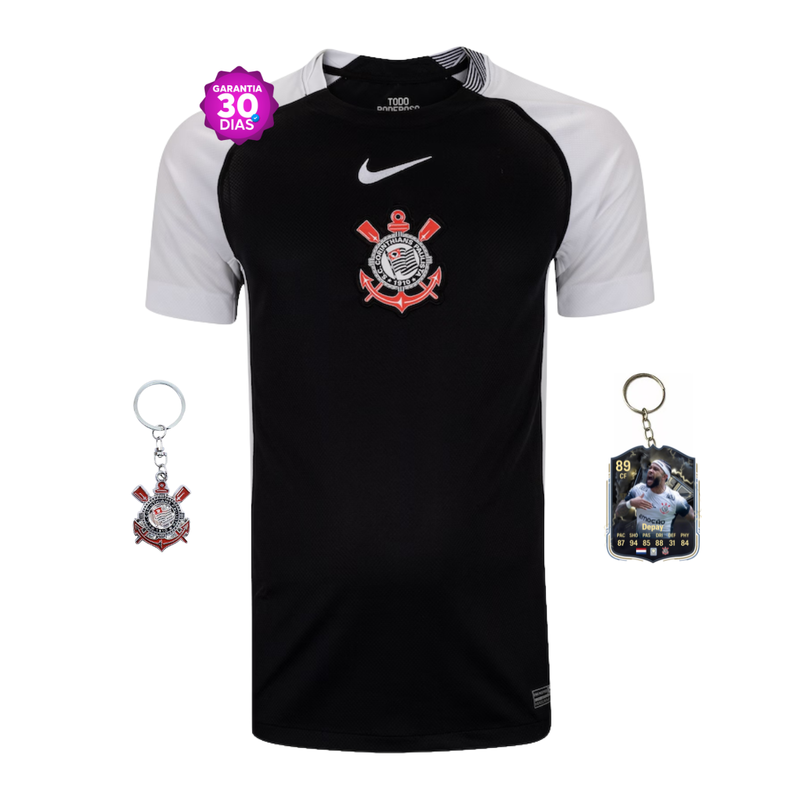 Camisola Corinthians preto away 2025/26